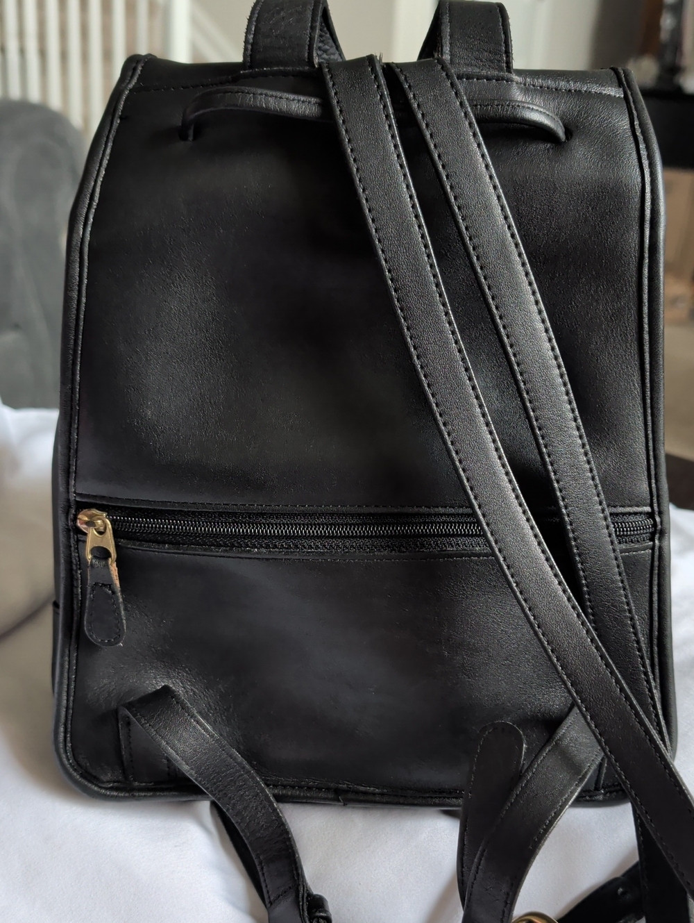 Coach Black Leather Mini Backpack with Gold Turn-Lock - Picture 6 of 6